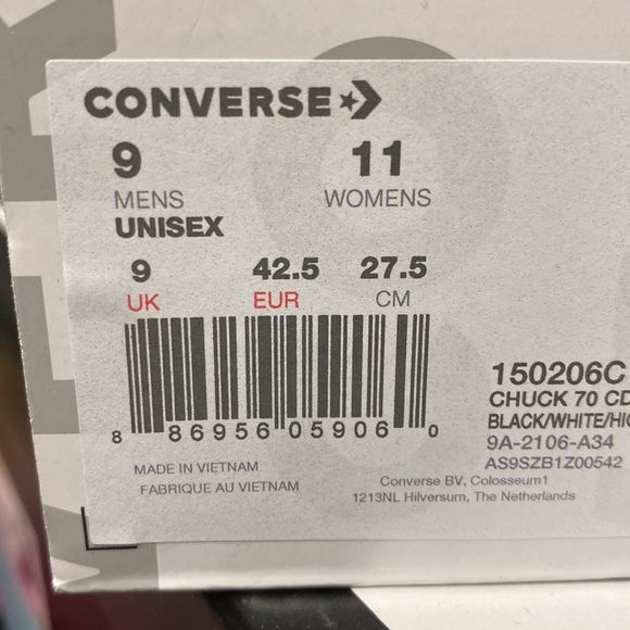 Converse X Commes des Garçon Sneakers Size 9 NWT and box - Picture 9 of 9